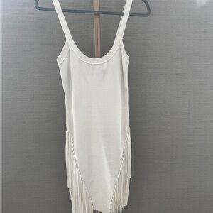 Marciano fitted bandage off white Cream Fringe Mini Dress s Gatsby party guess